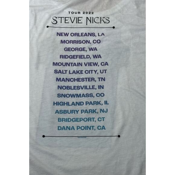 Stevie Nicks Tour 2022 Women’s T-Shirt Tee White Size X-Large Classic Rock Band - Picture 5 of 8